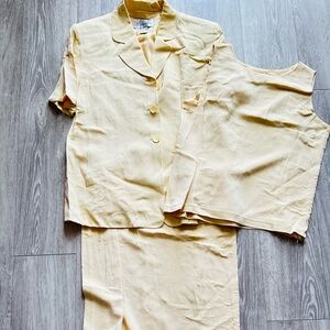 Elegant Cream Midi Skirt Set